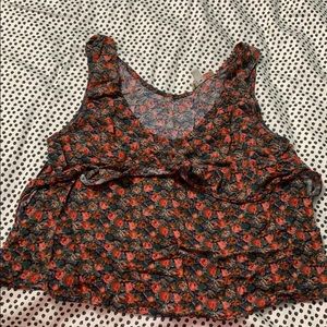 Floral Ruffle Crop Top